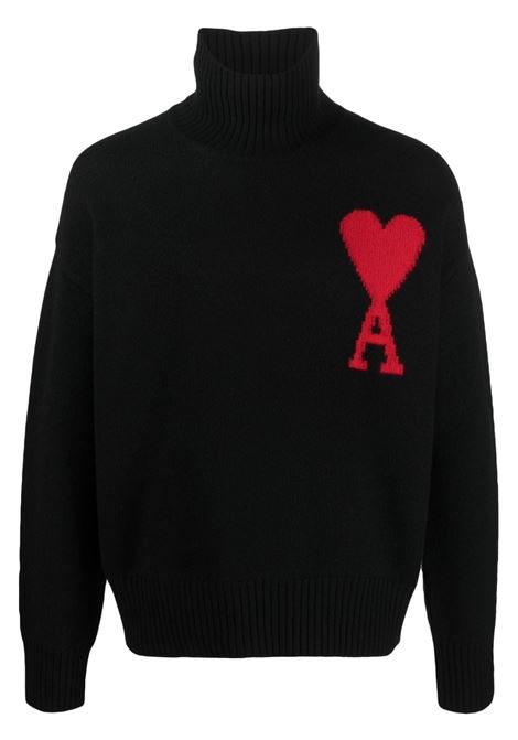 Maglione Ami de Coeur a collo alto in nero - unisex